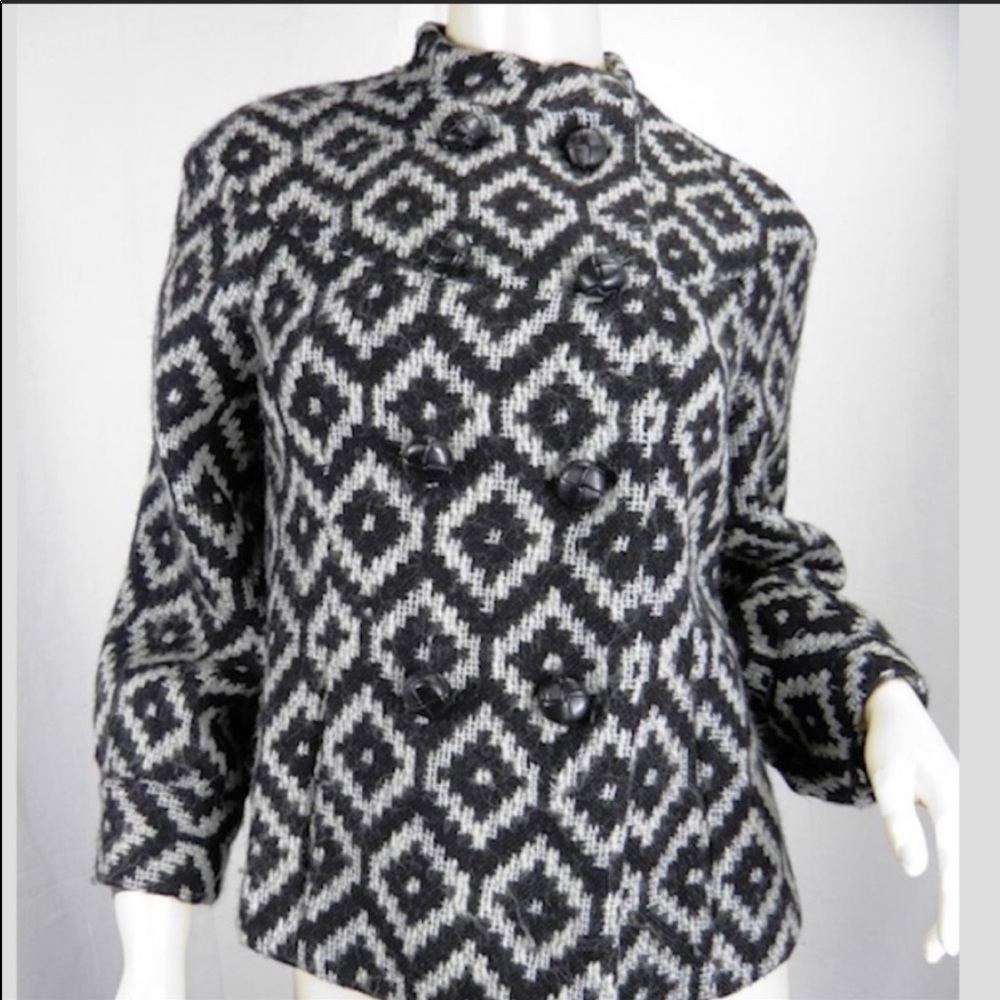 Vintage Wool Coat || Geometric Statement